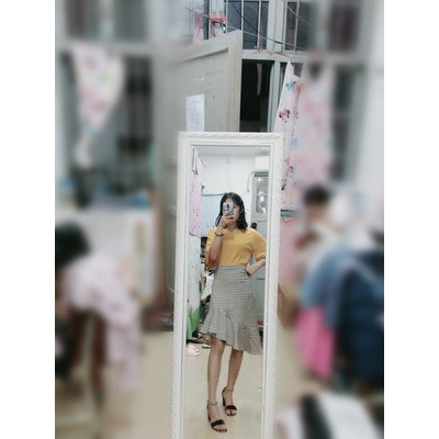 Hàng sẵn - Chân váy đuôi cá ngắn sọc caro cạp khóa có ảnh thật | BigBuy360 - bigbuy360.vn