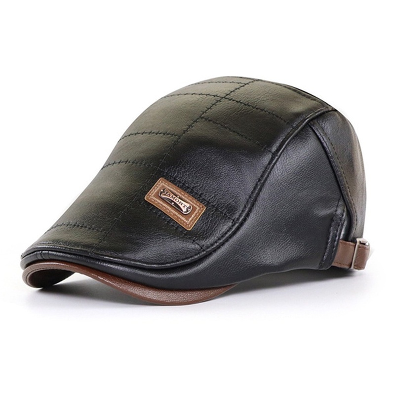 Mũ Beret Da Phong Cách Retro Thời Trang Cho Nam