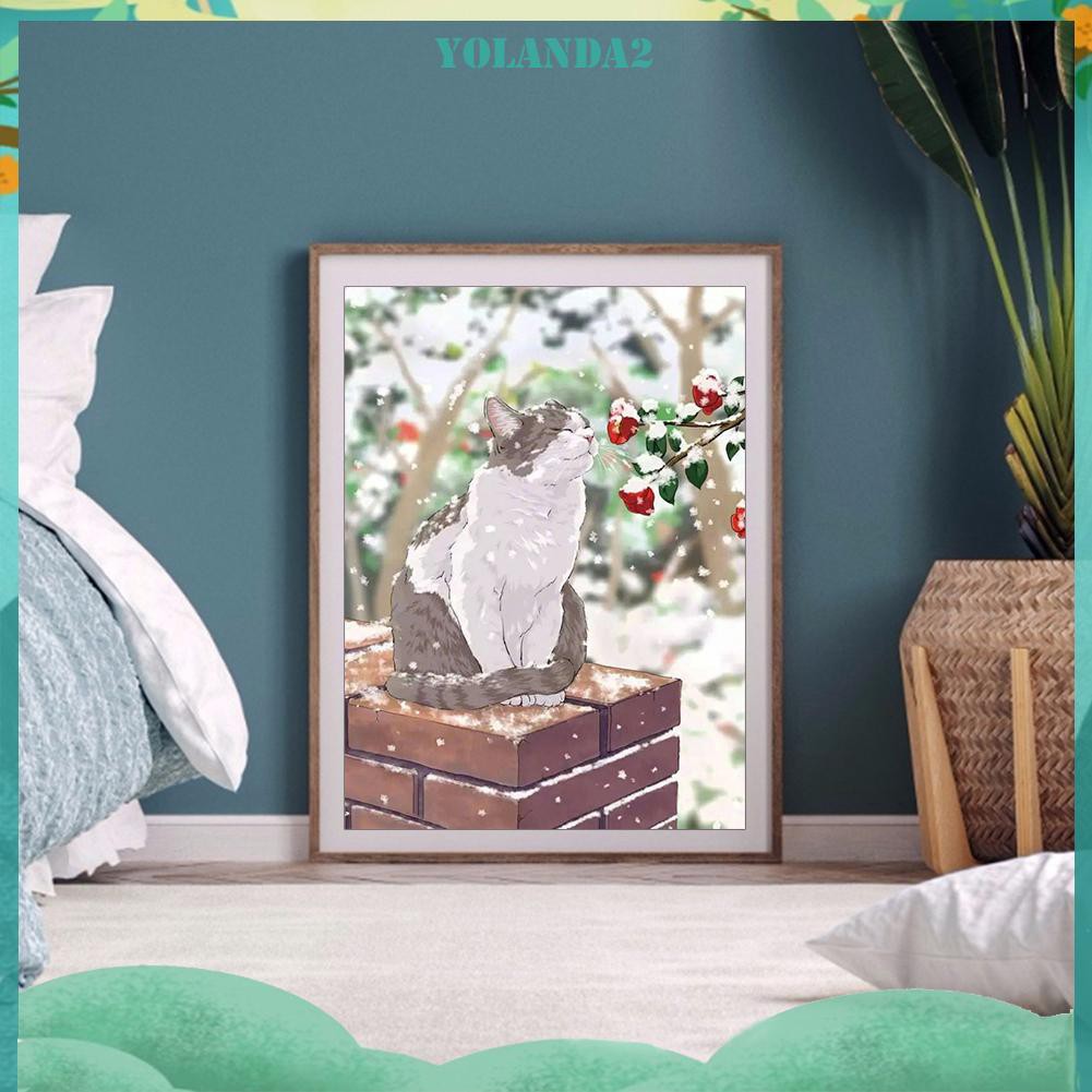 Bộ Tranh Đính Đá 5d Tự Làm Hình Mèo Tuyết Độc Đáo | BigBuy360 - bigbuy360.vn