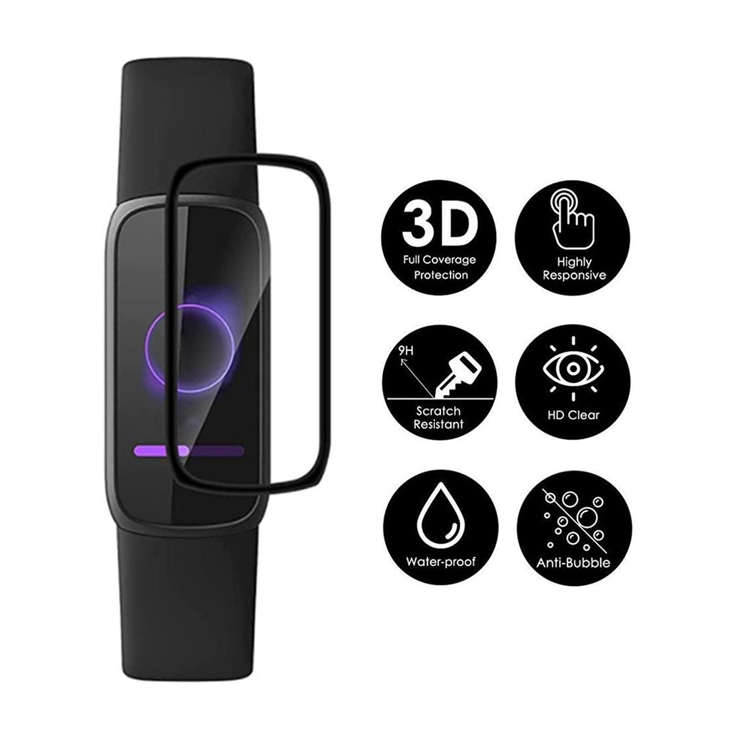 Set 3 Miếng Dán Màn Hình Cong 3d Bảo Vệ Toàn Diện Cho Fitbit Luxe