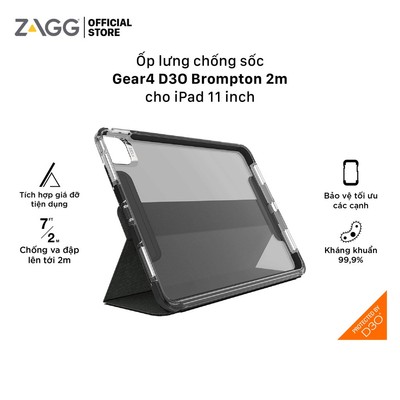Ốp lưng GEAR4 D3O Brompton - iPad 10.9 - Folio Smoke