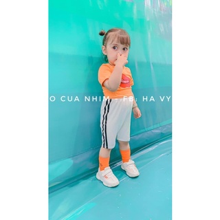 Quần legging đùi phối sọc cho bé