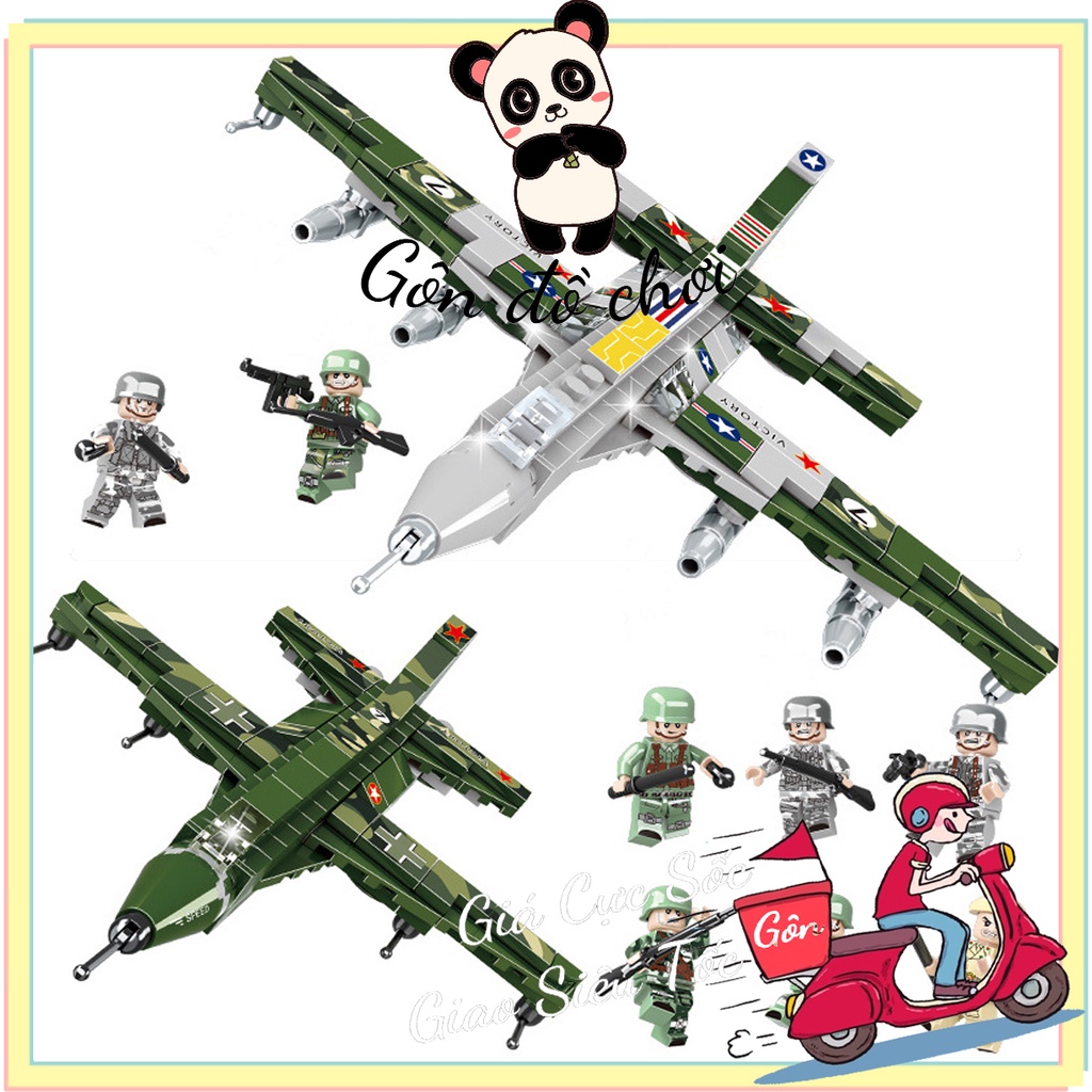 Lego Xếp Hình Cho Bé Trí Tuệ Đồ Chơi Siêu Máy Bay Chiến đấu Siêu Cấp 654 Chi Tiết 8 Trong 1 Gôn đồ chơi