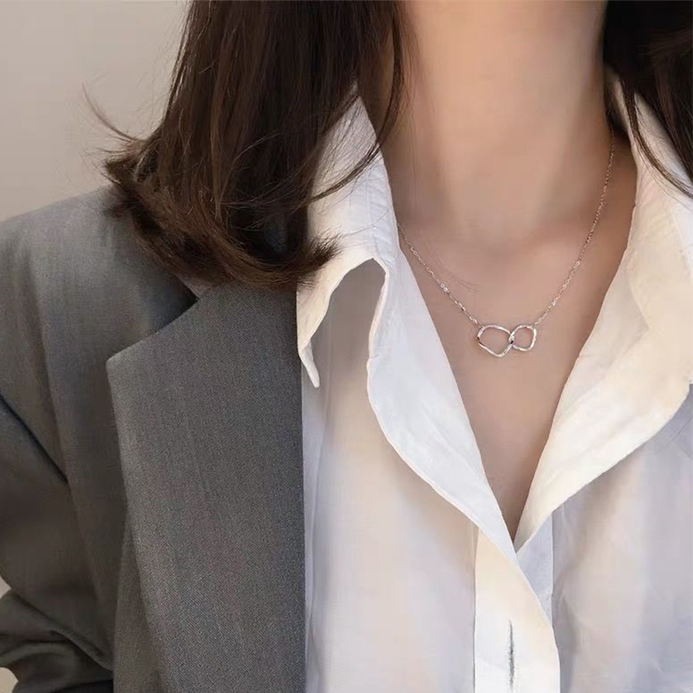 Vòng cổ choker nữ mặt hình móc xích đơn giản hợp thời trang sang trọng
