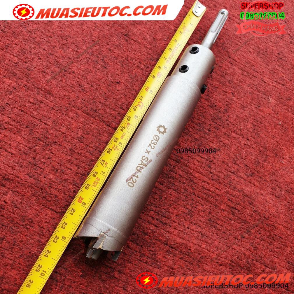 Mũi khoan rút lõi khoét tường gạch sâu Phi 32 x 120 mm không khoan bê tông, không khoan chế búa
