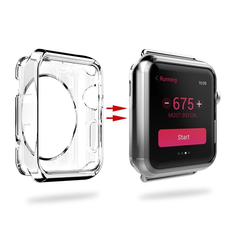 Ốp TPU trong suốt siêu mỏng cho Apple Watch Series 7 SE 6 5 4 3 2 1 41mm 45mm 38mm 40mm 42mm 44mm