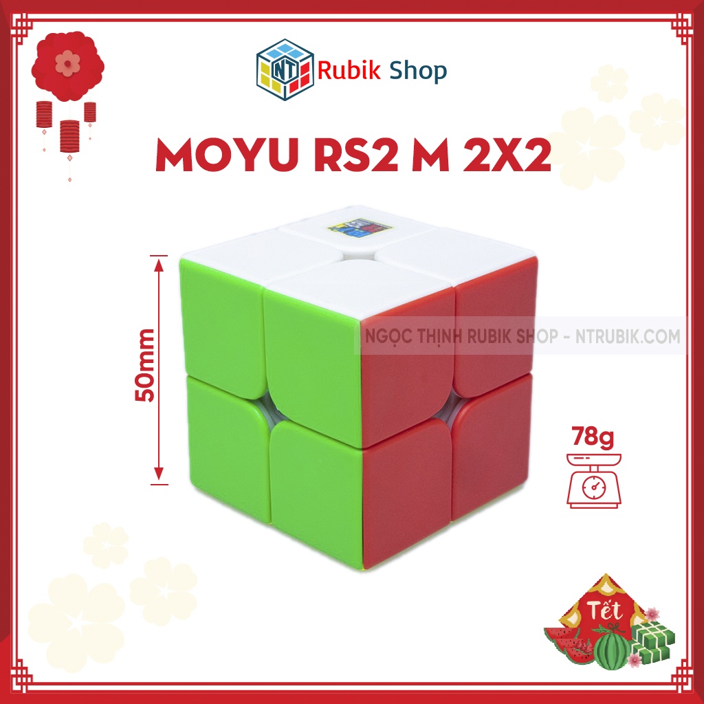 Moyu RS2 M 2x2 2020 stickerless & RS2 M Evolution 2022 Chính hãng có nam châm