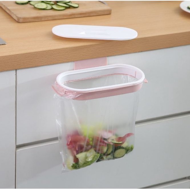 Thùng rác kẹp tiện lợi có nắp kín kiêm giá treo khăn