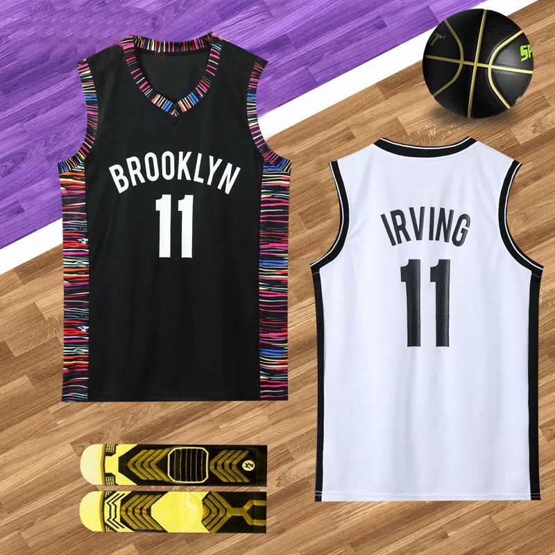 Áo bóng rổ in chữ Jersey Brooklyn Số 11 Kyrie Irving # 7 Kevin Durant