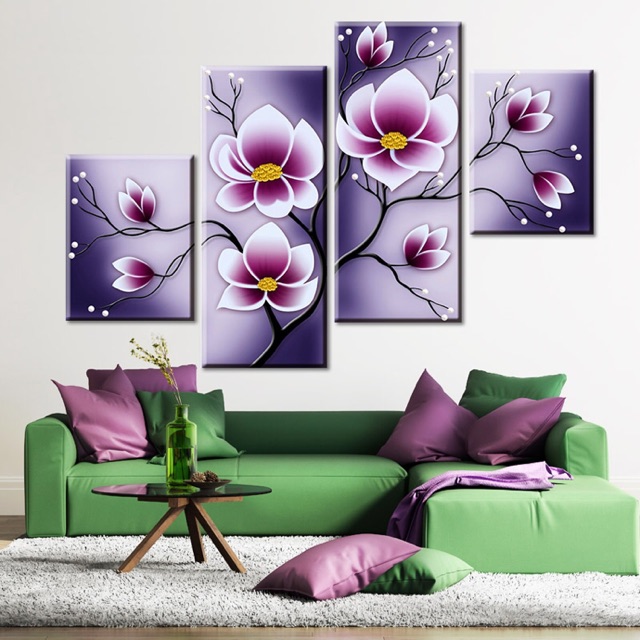 Tranh đính đá hoa lan ghép 131x75cm