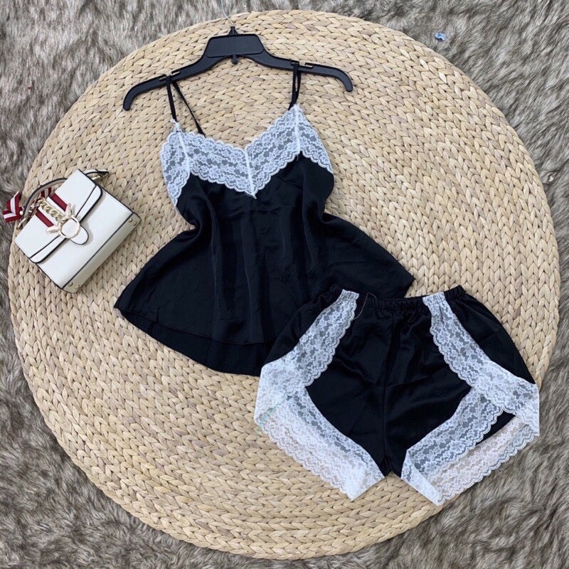 Set bộ satin lụa phối ren | BigBuy360 - bigbuy360.vn