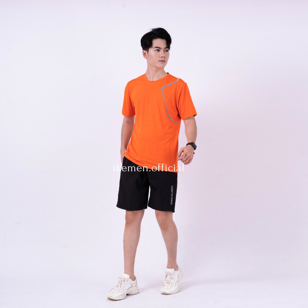 Bộ thể thao nam thun lạnh, bộ đồ tập gym KEEP TRAINING mẫu HOT 2021, co dãn 4 chiều (BKT)