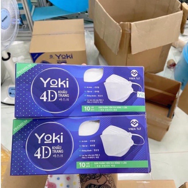✅ [HÀN QUỐC] Khẩu trang 4D- Yuki / Yoki Premium (Hộp 10 Cái), Chuẩn KF94 - VT0817