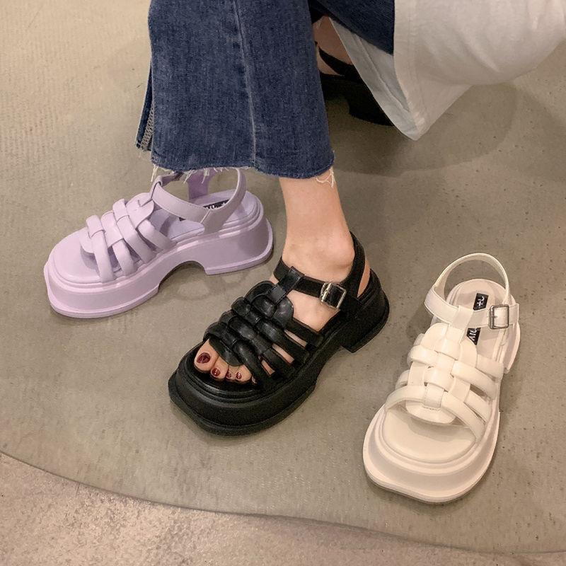 Giày Sandal Đế Dày Chống Trượt Phong Cách La Mã Thời Trang Mùa Hè 2022 Cho Nữ