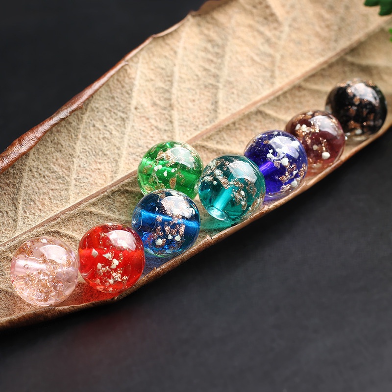 Set 5 Hạt Đá Thủy Tinh Tròn 10mm 12mm Phát Sáng Dùng Làm Trang Sức Thủ Công