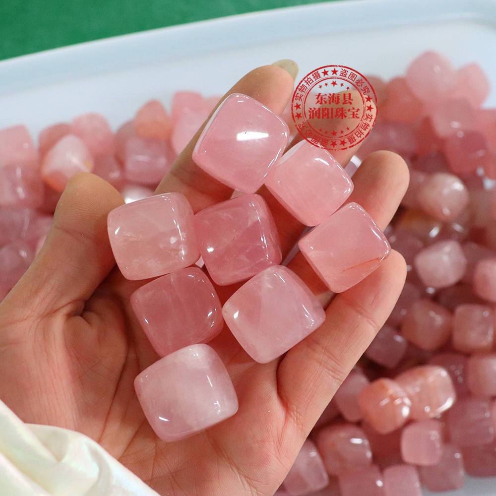 Đá Thanh Tẩy Viên Vuông Loại To Rose Quartz DA31-1