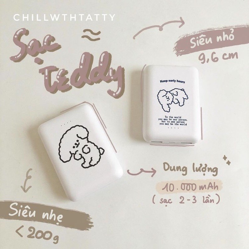 SẠC DỰ PHÒNG TEDDY DUNG LƯỢNG 10000MAH