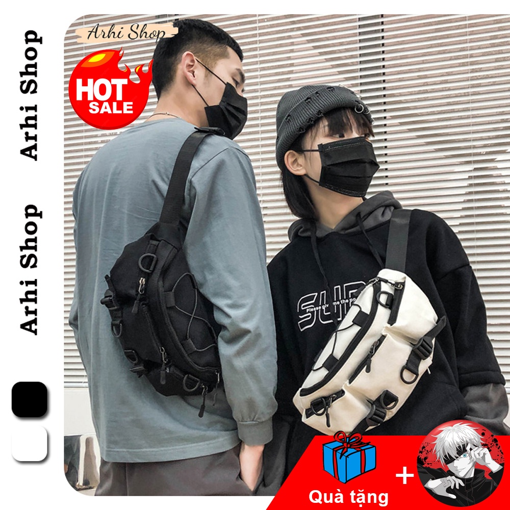 Túi Chéo Túi Bao Tử Unisex Vải Canvas Phong Cách Thời Trang Hàn Quốc Bao Trất