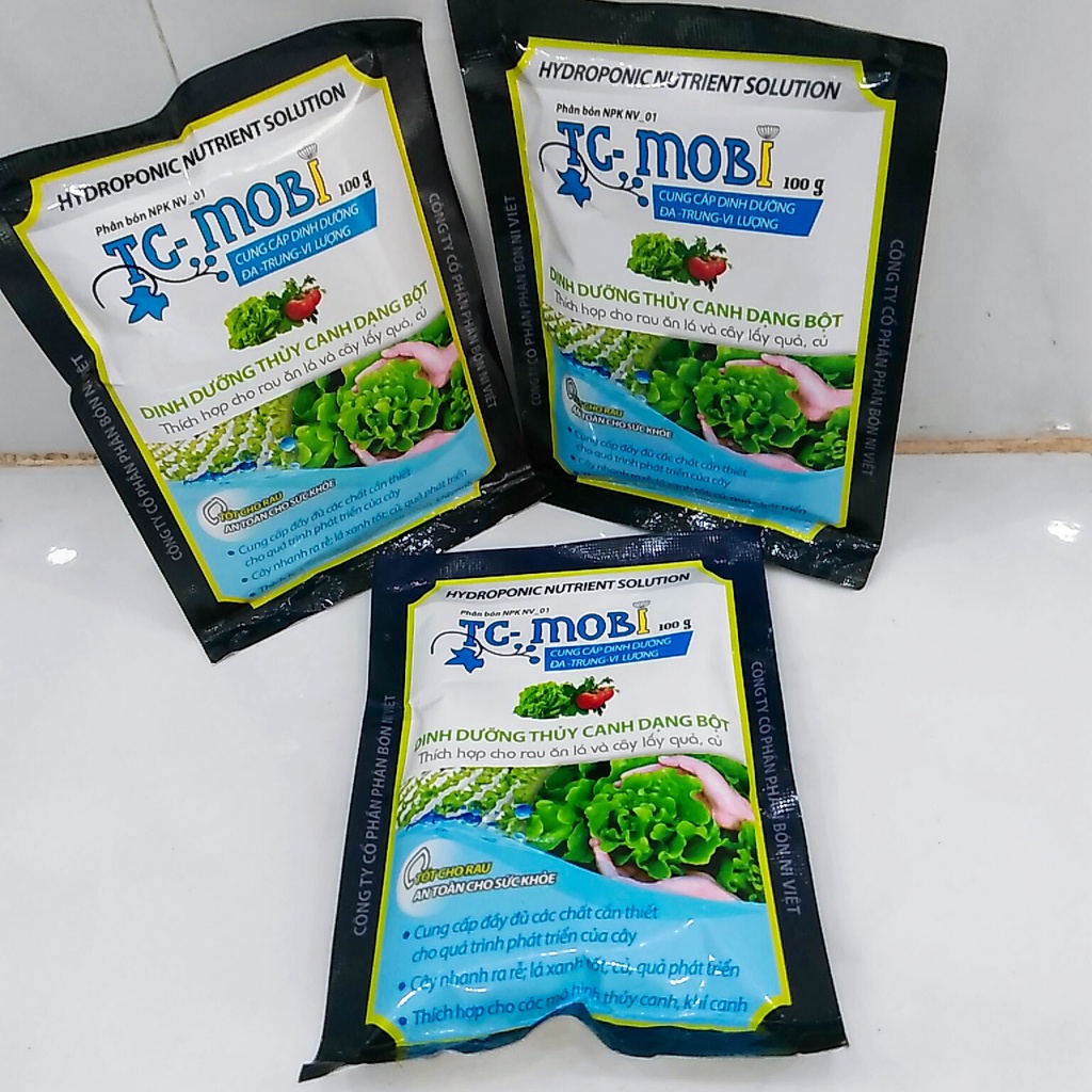 SET 2 HỘP Phân Dinh Dưỡng Pha Dung Dịch Thủy Canh Dạng Bột TC-MoBi 100Gr