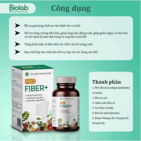 VIÊN UỐNG BỔ SUNG CHẤT XƠ PROFIBER- GIẢM NGUY CƠ TÁO BÓN, TRĨ, THANH LỌC CƠ THỂ 45v