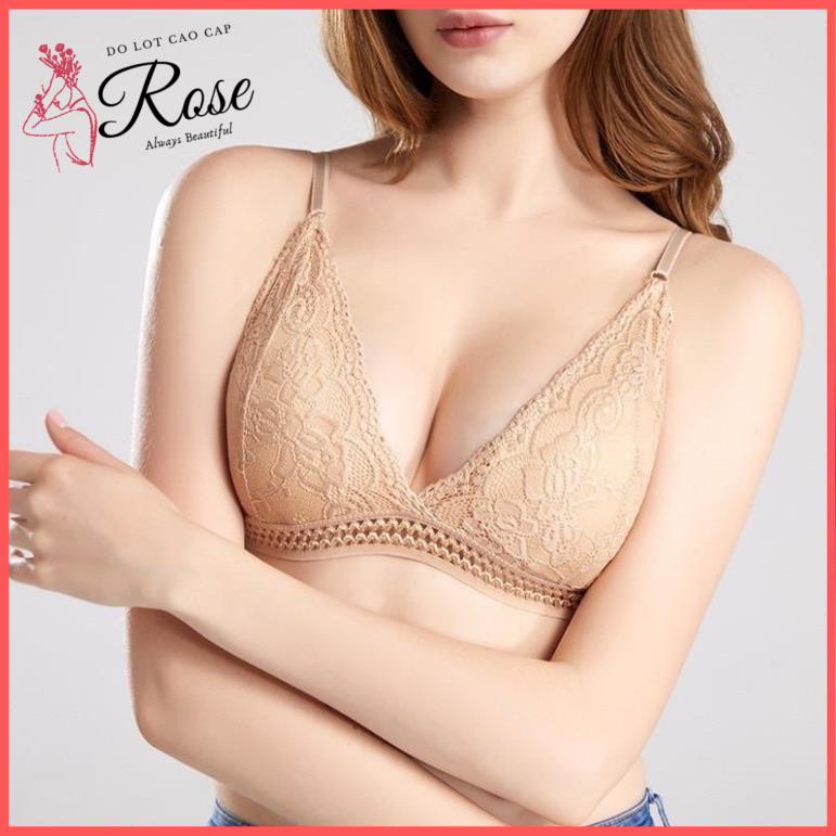 Áo Lót Nữ Áo Bra Ren Mềm Mút Mỏng KHÔNG GỌNG - Rose 7311