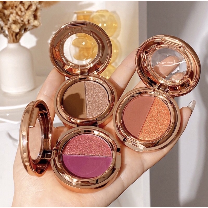 Phấn mắt Kiss Beauty 2 ngăn có nhũ