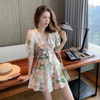 [ORDER]  Đầm jumpsuit hoa tay ngắn Ulzzang