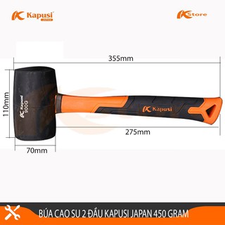 BÚA CAO SU 2 ĐẦU TRÒN KAPUSI JAPAN 450 GRAM, CAM KẾT HÀNG CHÍNH HÃNG
