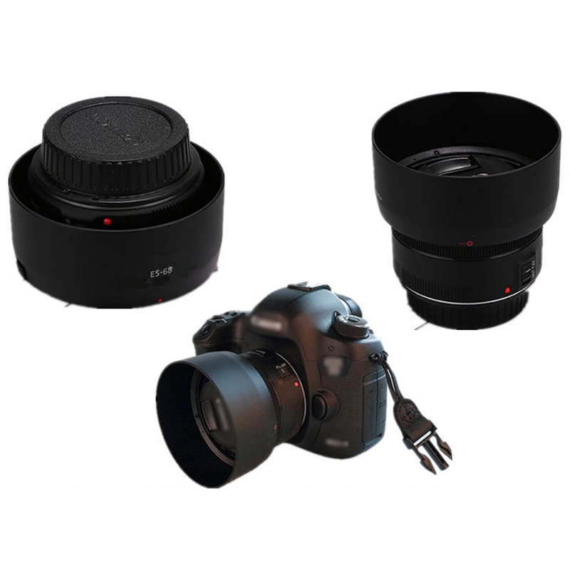 Loa che nắng màu đen ES-68 chuyên dụng dành cho máy ảnh Canon EF 50mm F/1.8 STM