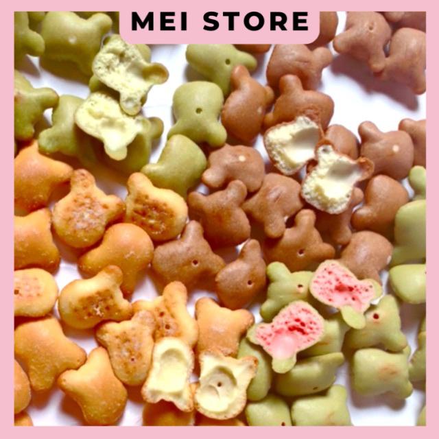 Bánh Gấu Nhân Kem Mix 3 Màu Thơm Giòn Ngon 420g