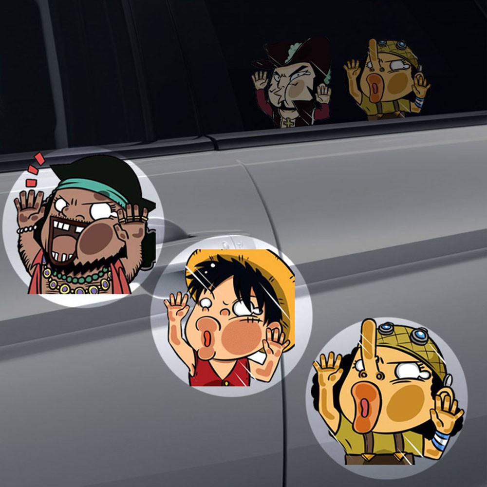 CREATIVE Sticker Dán Kính Xe Hơi Hình One Piece Vui Nhộn