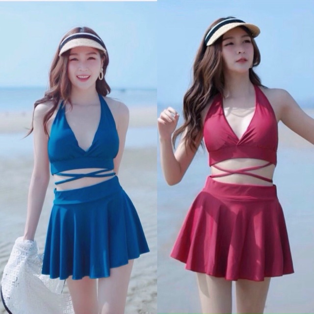 Set Bơi Nữ Áo Bikini Và Chân Váy