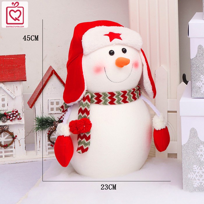 Người tuyết bông giáng sinh trang trí Noel quà tặng noel dễ thương (cao 45cm/ 32cm/ 23cm)