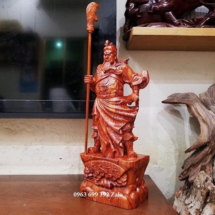 Tượng quan công trấn ải gỗ hương 40 cm giá rẻ