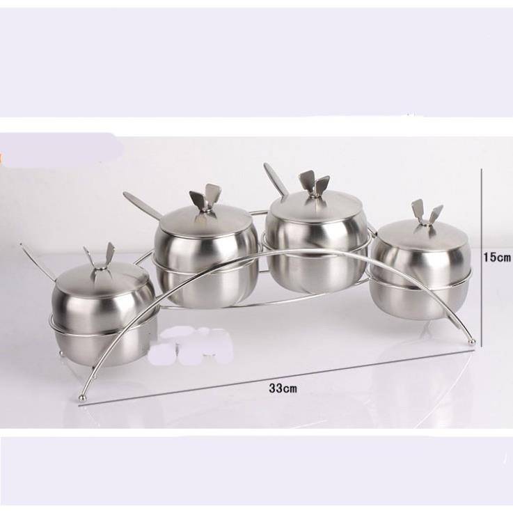 Lọ đựng gia vị inox cao cấp , set 4 lọ gia vị nhà bếp