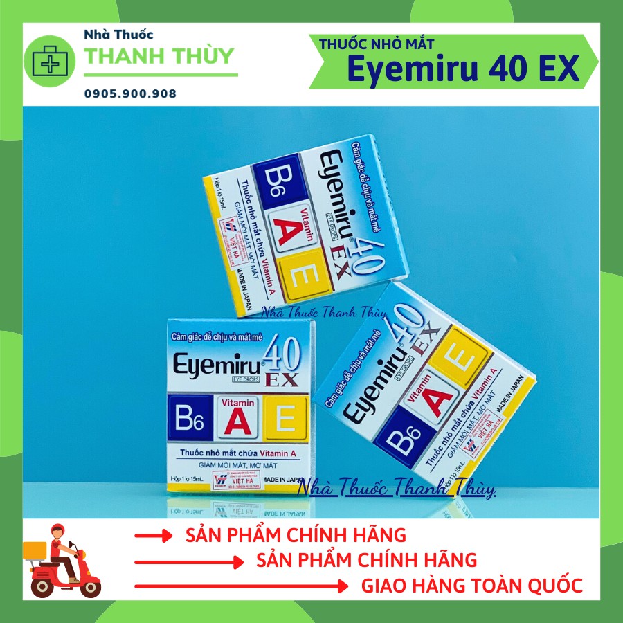 🅳🅰🆃🅴 𝟮𝟬𝟮𝟯 NƯỚC NHỎ MẮT EYEMIRU 40 EX [Chai 15ml] Giảm Mờ Mắt, Mỏi Mắt, Bổ Sung Vitamin Cho Mắt