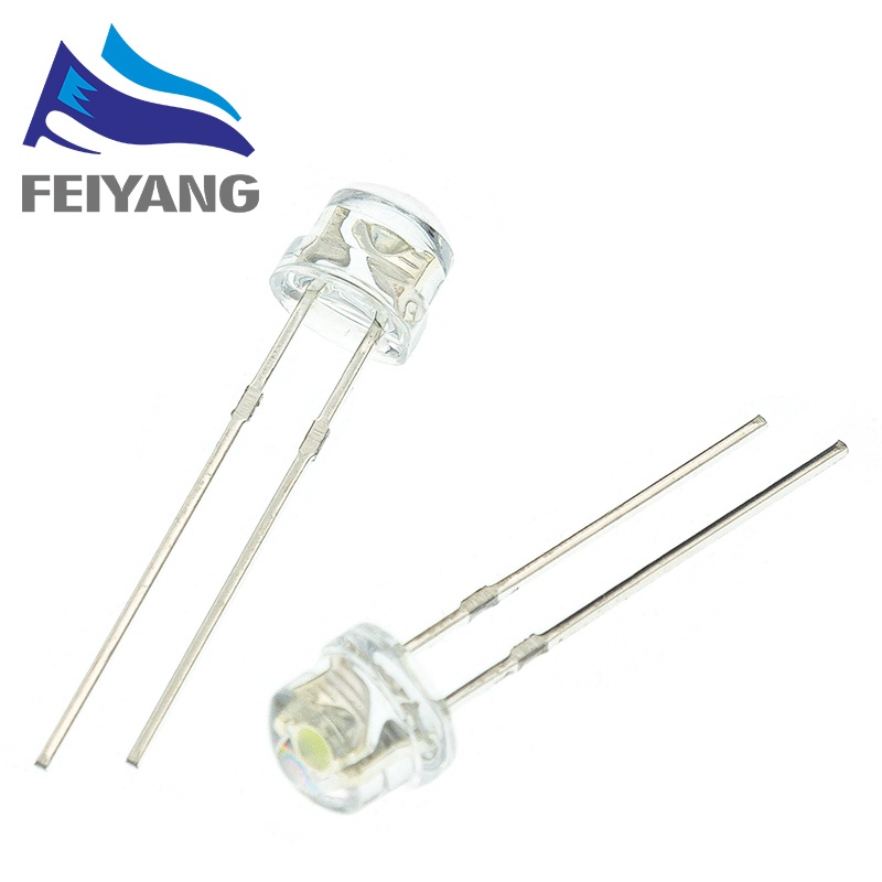 Bóng Đèn LED Đi Ốt 5mm Ánh Sáng Trắng Đỏ Xanh Dương Vàng Cam Tia UV 3V DIY