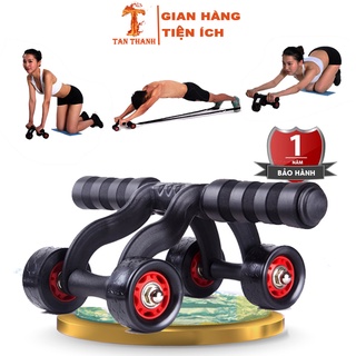 Con Lăn Tập Cơ Bụng - Con Lăn 4 Bánh Kèm Thảm Lót , Dụng Cụ Tập Gym Tại Nhà