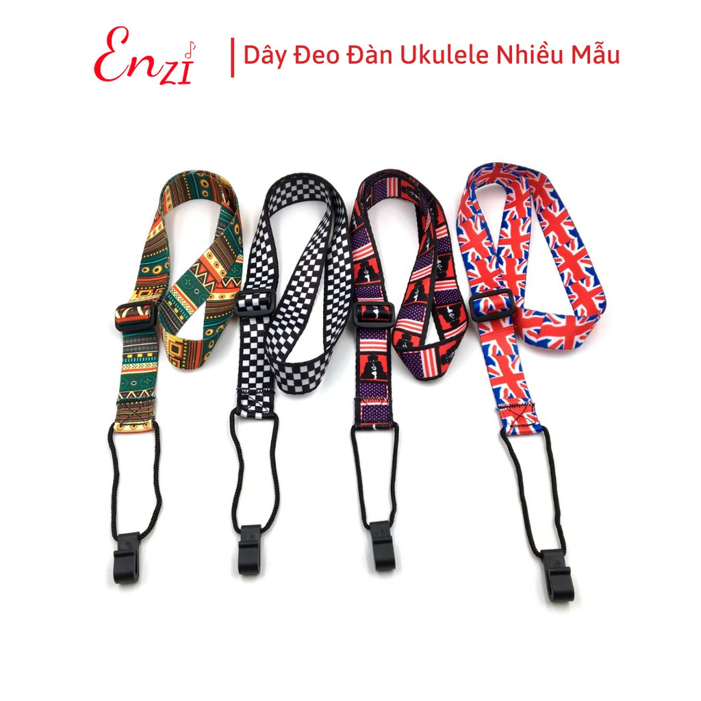 Dây đeo đàn ukulele Cờ Anh không cần đục thùng hàng loại 1 Enzi