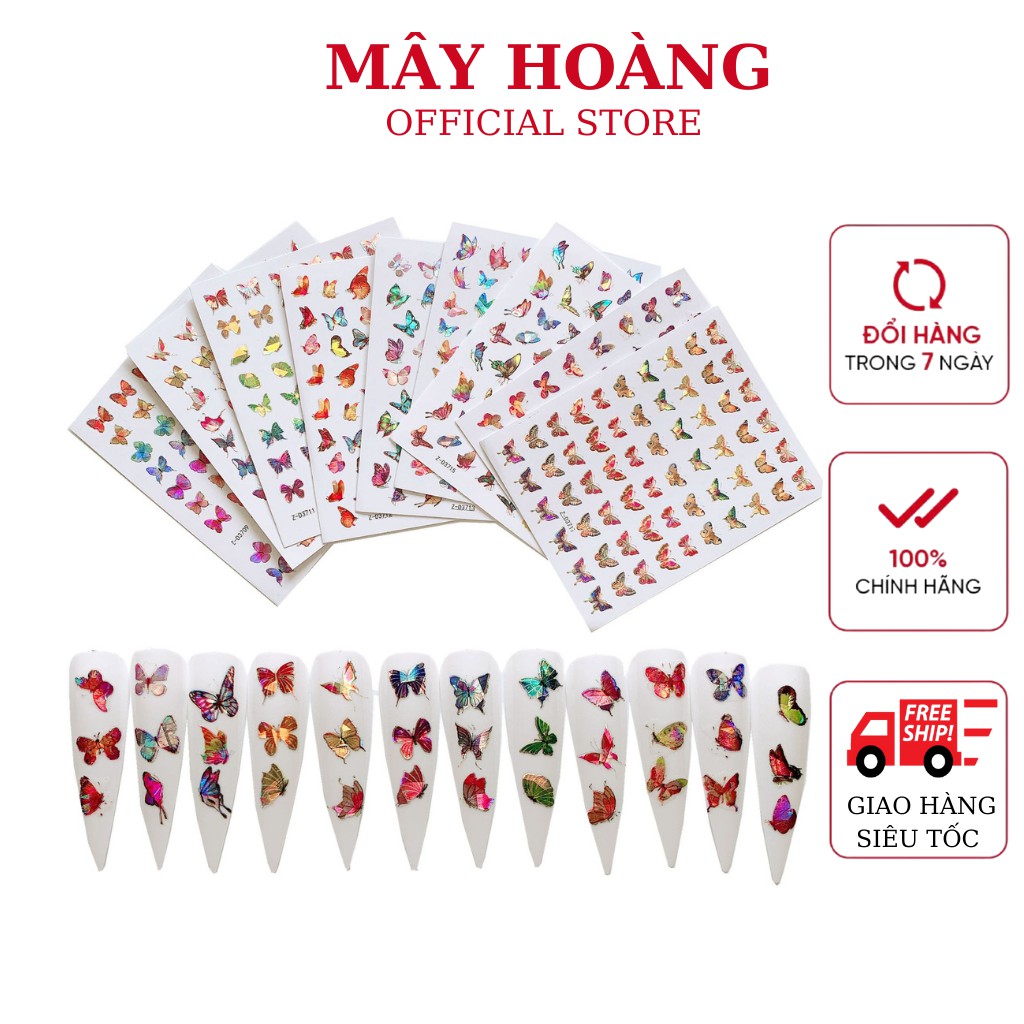 Sticker Nail bướm dán móng hót