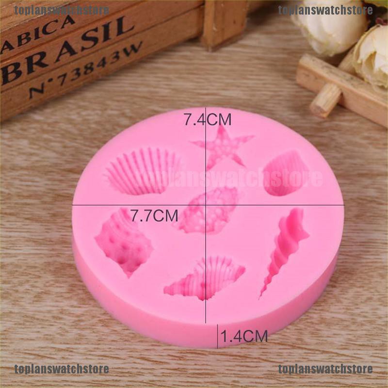 Khuôn Silicone Tạo Hình Làm Bánh Kẹo Hình Vỏ Sò / Sao Biển 3D