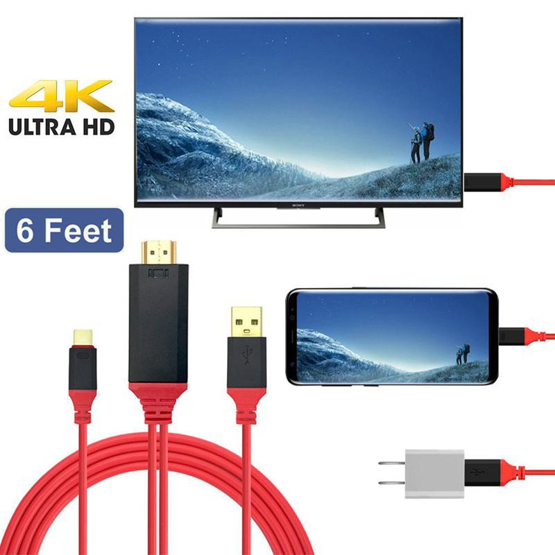 Cáp chuyển đổi đầu USB Type C sang HDMI với dây sạc cho Samsung Galaxy S8 S8 p Plus