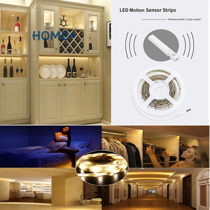 LED 1M Strip Light Wireless PIR Motion Sensor Wardrobe Cabinet Battery Operated @vn | BigBuy360 - bigbuy360.vn