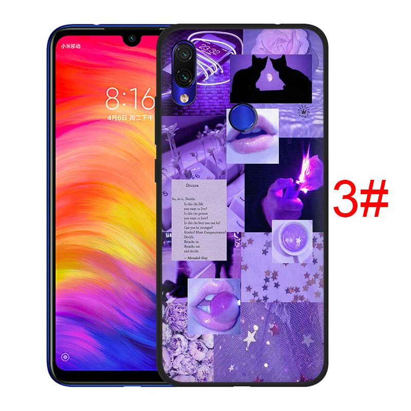 Ốp Lưng Mềm Màu Tím Cho Điện Thoại Redmi K20 K30 S2 Go 9c 9a 9 8a 8 7a 7 6a 6 Pro