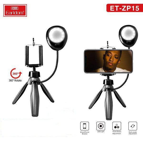 [Mã BMBAU50 giảm 10% đơn 99k] Tripod Kèm Đèn Hỗ Trợ Selfie Earldom ZP-15