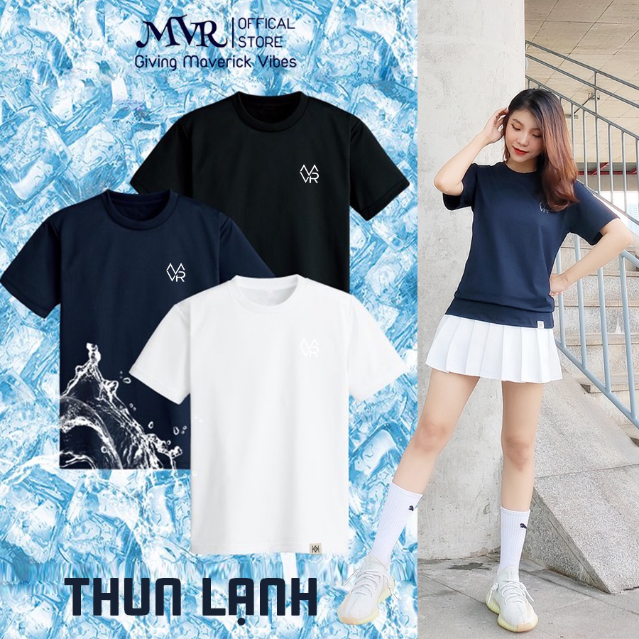 Áo thun thể thao co dãn 4 chiều Cotton lanh logo MVR form nam nữ unisex ao thoáng mát nhiều màu in logo