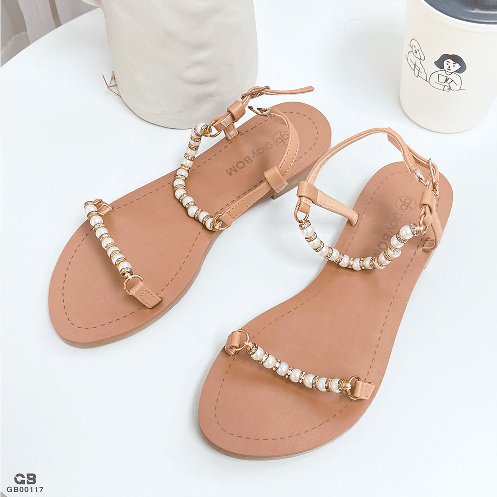 Giày Sandal nữ giayBOM đế bệt GB00117