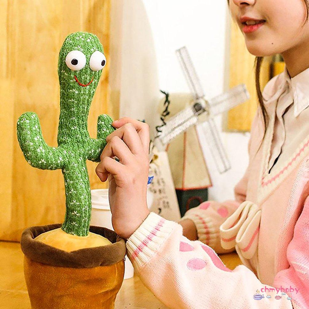 【OMB】 Adorable Talking Toy Dance Cactus Doll Glow Wriggle Dancing Cactus Toy