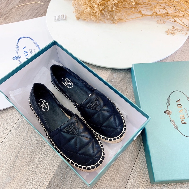 Giày lười slipon đế cói da mềm chần chỉ siêu hot