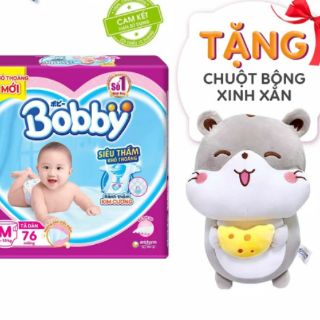 Tã dán Bobby M76/L68/XL62/XXL56 mới Bỉm